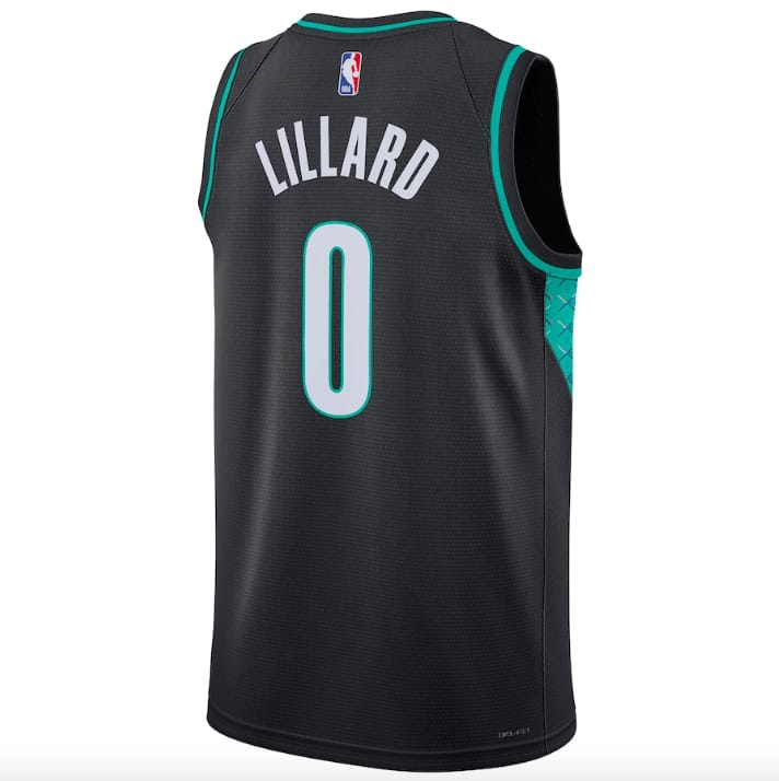 Баскетбольная джерси 2022-23 Portland Trail Blazers #0 Damian Lillard Swingman City Black Jersey
