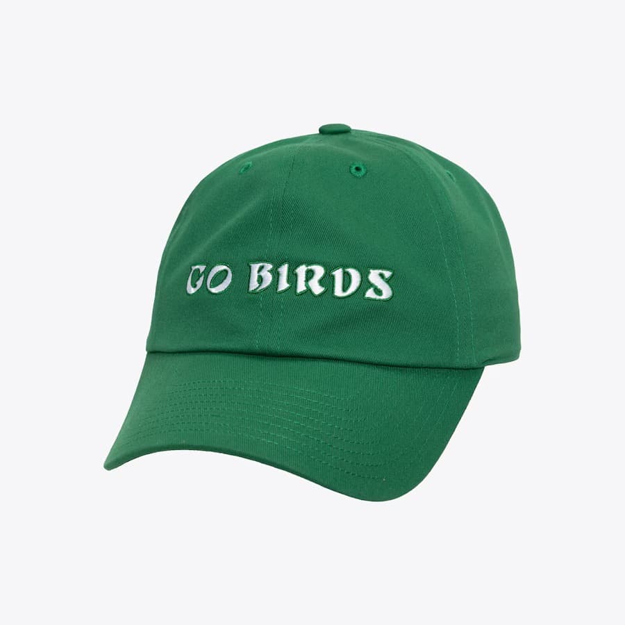 Бейсболка Mitchell & Ness Green Philadelphia Eagles Go Birds Strapback Dad Hat