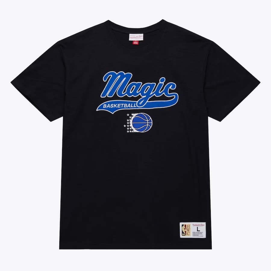 Футболка Mitchell & Ness Black Orlando Magic Vintage Logo Legendary Slub T-Shirt
