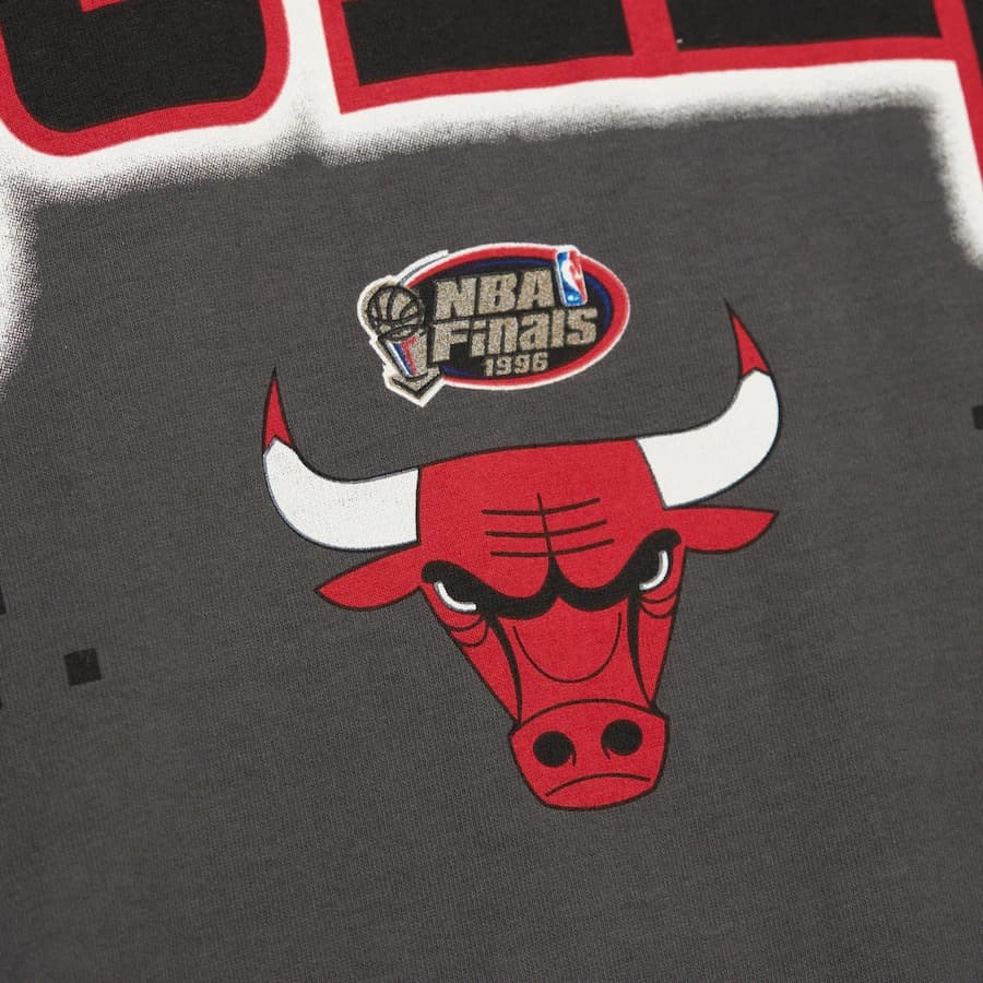 Футболка Mitchell & Ness Women's Gray Chicago Bulls Logo Boyfriend T-Shirt