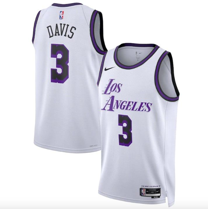 Баскетбольная джерси 2022-23 LA Lakers #3 Anthony Davis Swingman City White Jersey