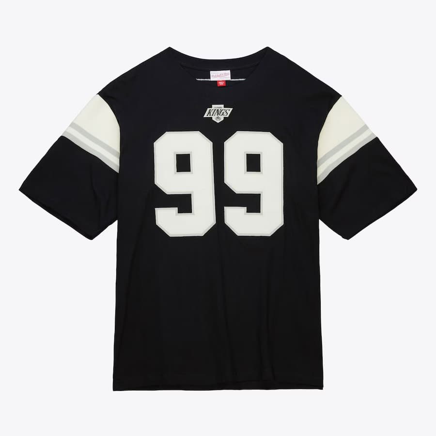 Футболка Mitchell & Ness Wayne Gretzky Black Los Angeles Kings Name & Number Icon Premium T-Shirt