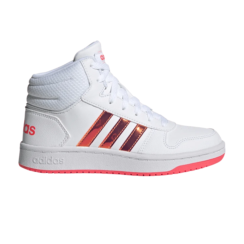 Krossovki-Adidas-Hoops-2.0-Mid-J-White-Signal-Pink