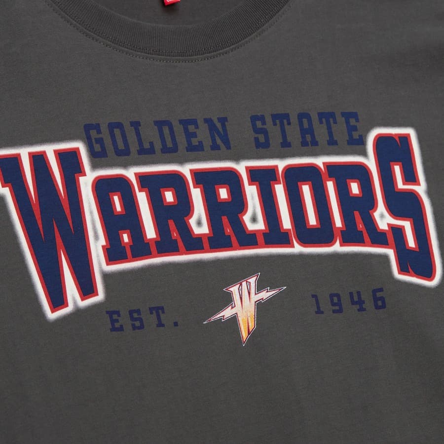 Футболка Mitchell & Ness Women's Gray Golden State Warriors Logo Boyfriend T-Shirt