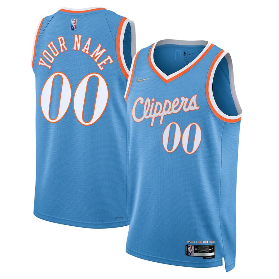 Баскетбольная джерси 2021-22 Los Angeles Clippers Nike City Edition Swingman Jersey – Custom Blue