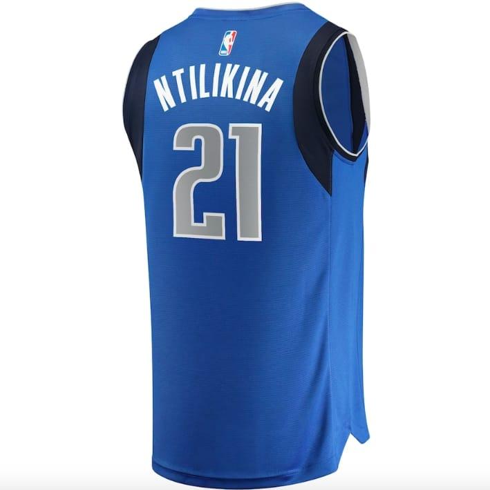 Баскетбольная джерси 2021-22 Dallas Mavericks #21 Frank Ntilikina Fast Break Icon Blue Jersey