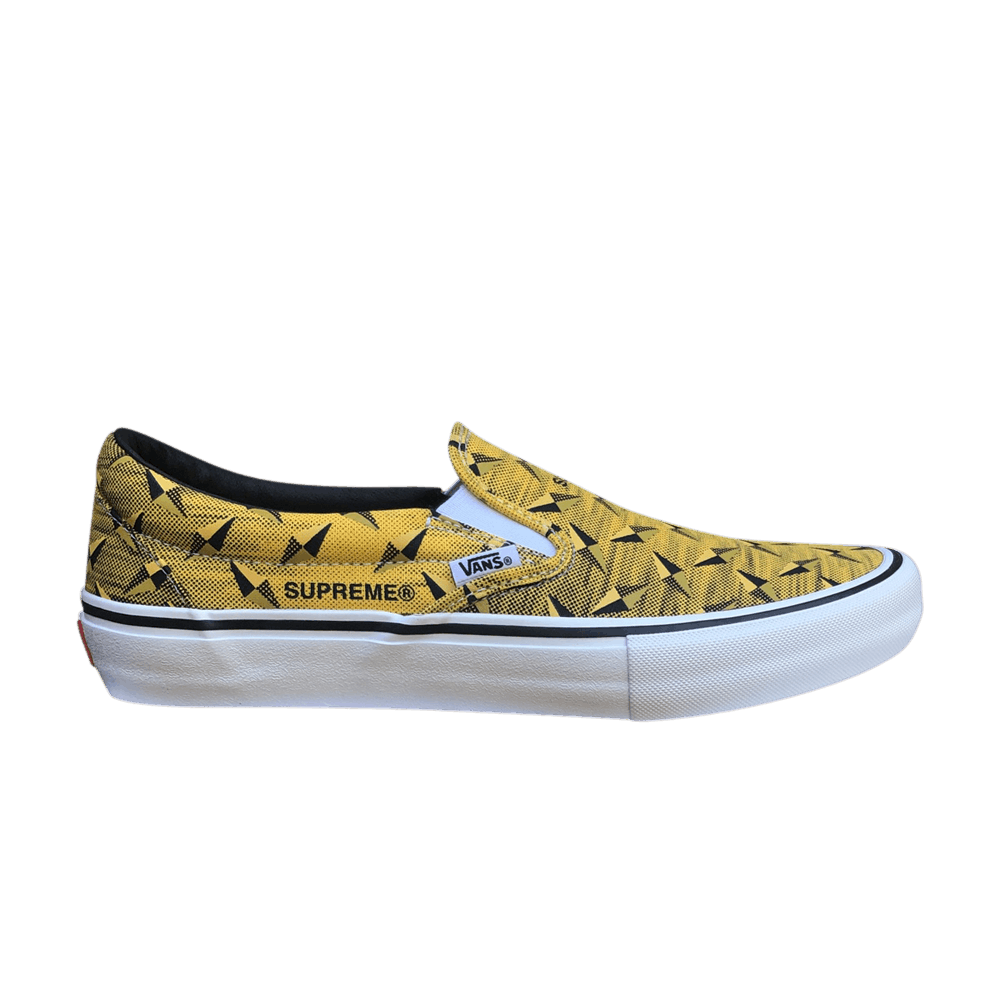 Кроссовки Vans Supreme x Classic Slip-On Pro 'Diamond Plate Yellow'
