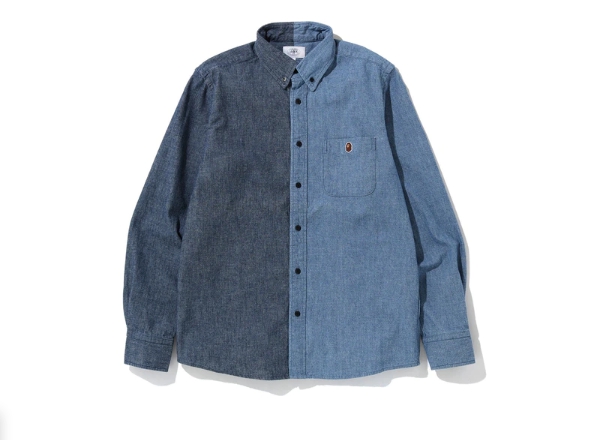 Рубашка BAPE Indigo BD Split Shirt Indigo