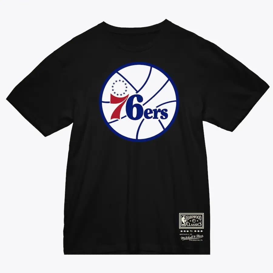 Футболка Mitchell & Ness Black Philadelphia 76ers Team Logo T-Shirt