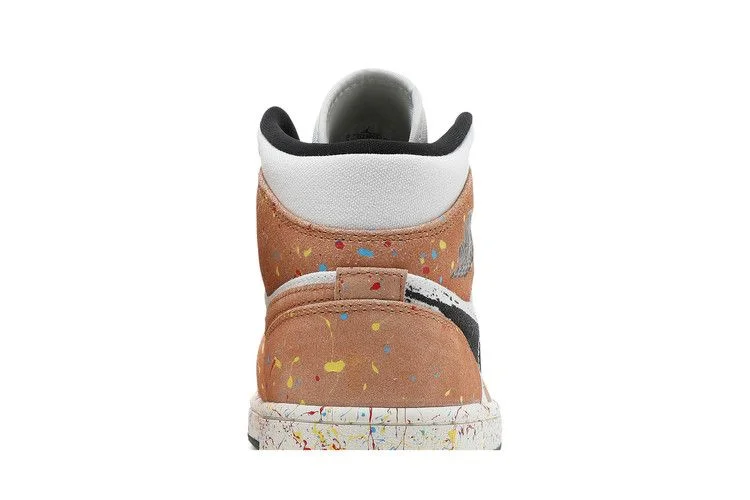 Кроссовки Air Jordan 1 Mid SE 'Brushstroke Paint Splatter'