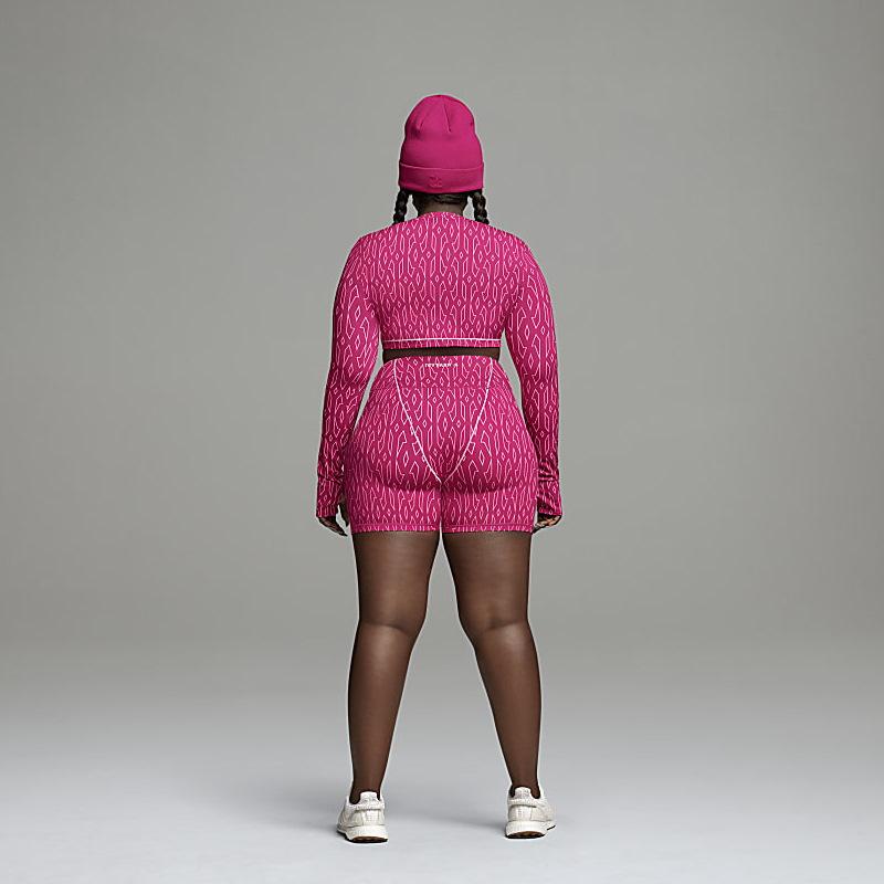 Короткие тайтсы adidas Ivy Park Monogram Short Tights (Plus Size) Bold Pink
