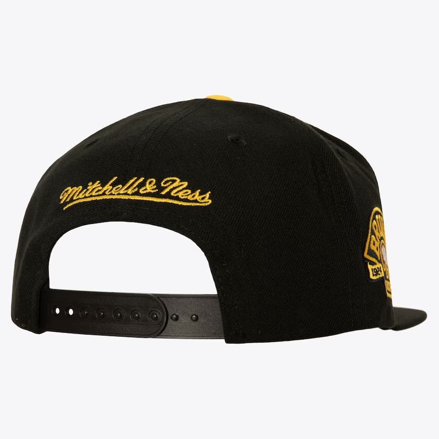 Mitchell-Ness-Black-Boston-Bruins-100th-Anniversary-Snapback-Hat-1