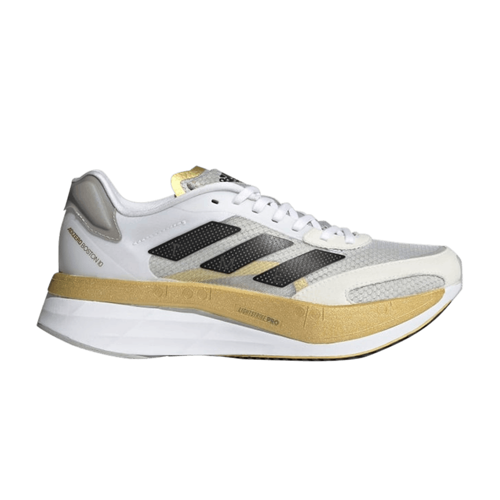 Кроссовки Adidas Wmns Adizero Boston 10 TME 'White Gold Metallic'