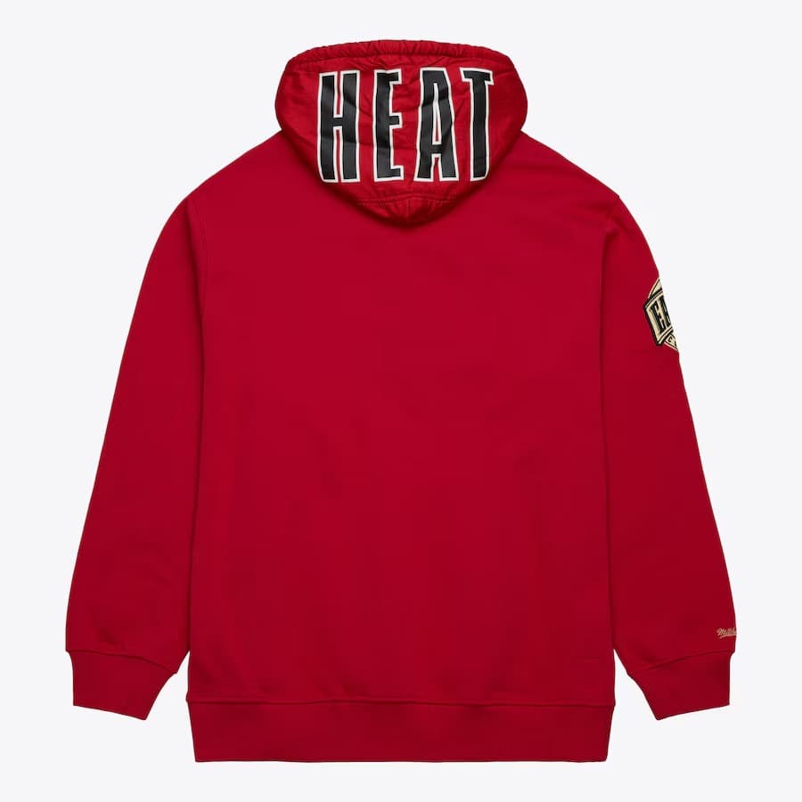 Худи Mitchell & Ness Scarlet Miami Heat Team OG 2.0 Vintage Logo Fleece Pullover Hoodie
