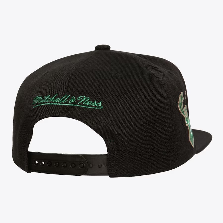 Mitchell-Ness-Black-Milwaukee-Bucks-Triple-Play-Snapback-Hat-1