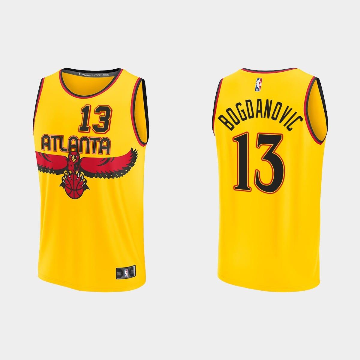 2021-22-Atlanta-Hawks-13-Bogdan-Bogdanovic-Replica-City-Gold-Jersey