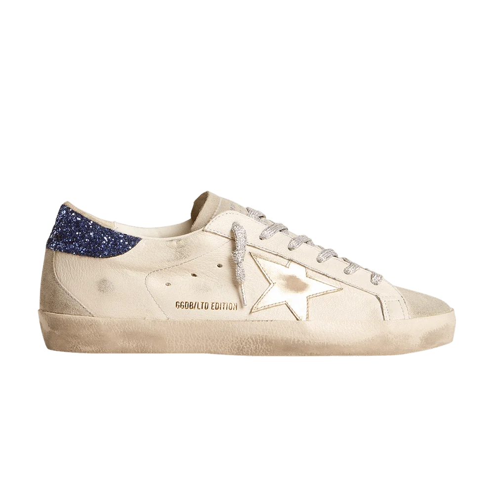 Кроссовки Golden Goose Wmns Superstar LTD 'White Platinum Metallic Blue Glitter'