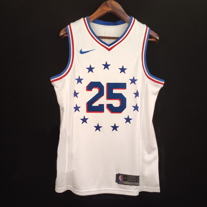 Баскетбольная джерси 2018-19 Ben Simmons 76ers #25 Earned White