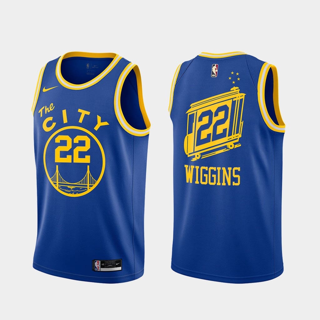 Баскетбольная джерси 2020-21 Warriors #22 Andrew Wiggins Classic Edition Royal Swingman Jersey