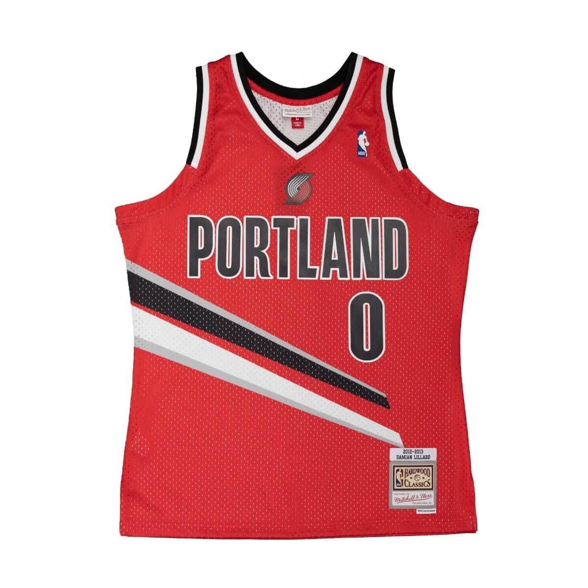 Баскетбольная джерси 2012-13 Portland Trail Blazers Damian Lillard #0 Swingman Hardwood Classics Red Jersey