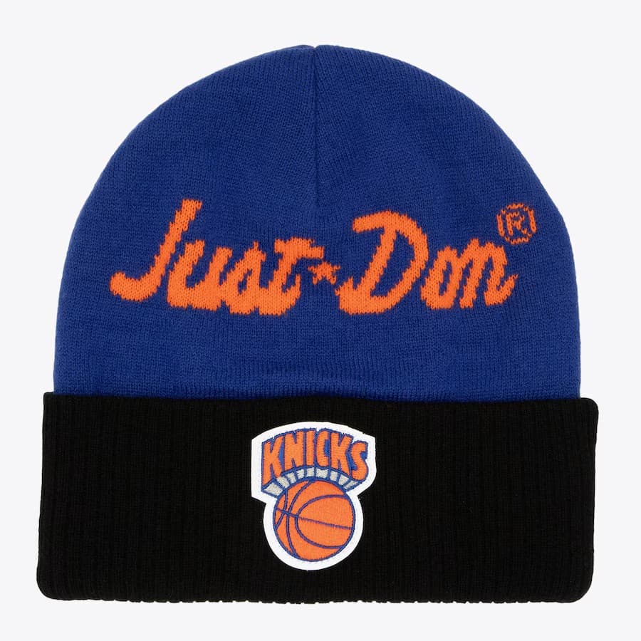 Шапка Mitchell & Ness Blue New York Knicks x Just Don Hardwood Classics Cashmere Cuffed Knit Hat