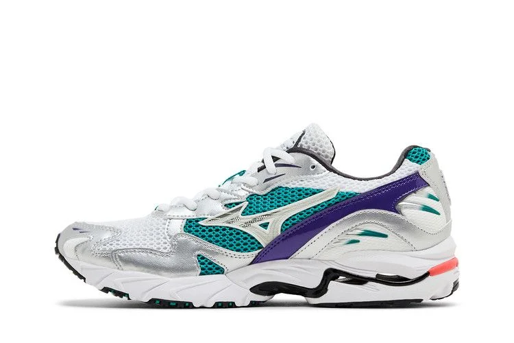 Кроссовки Mizuno Wave Rider 10 'White Silver Teal Blue'