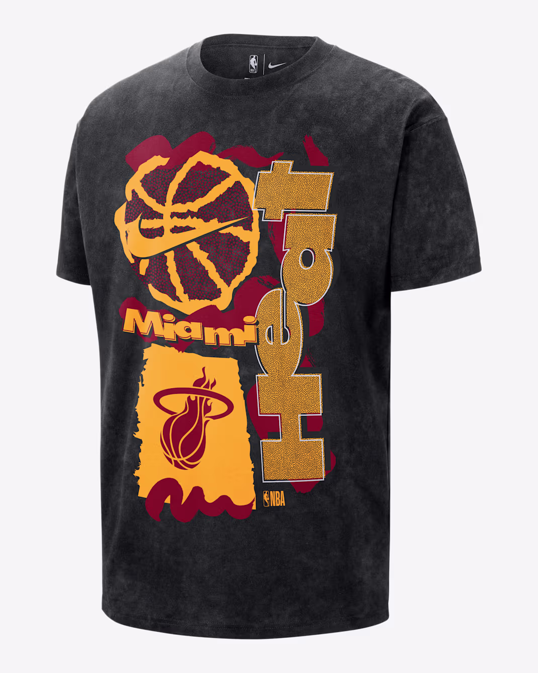 Мужская футболка Nike NBA Max90 Miami Heat Courtside Tee Black
