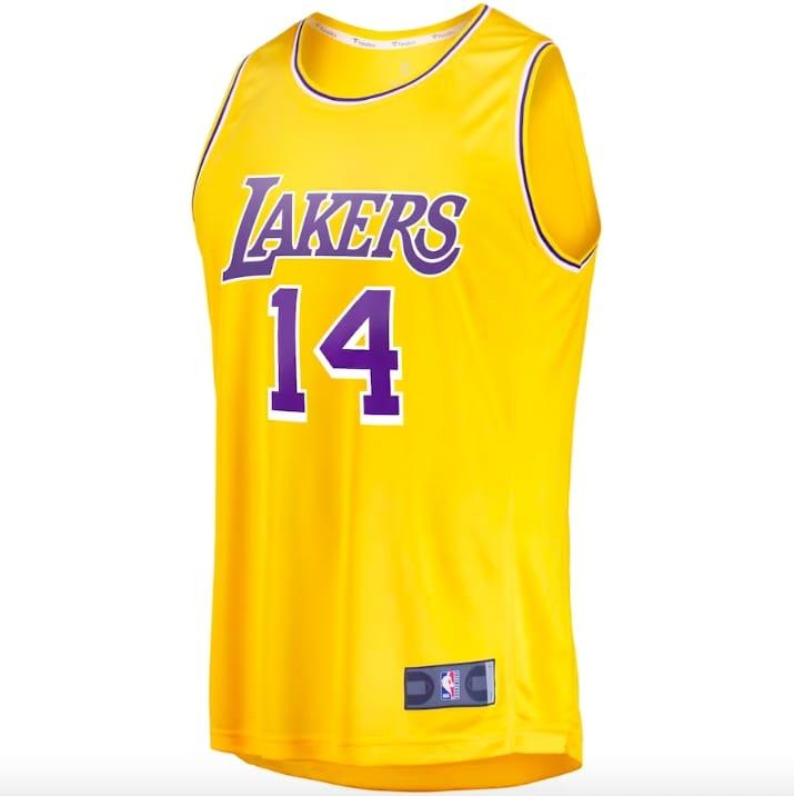 Баскетбольная джерси 2022-23 LA Lakers #14 Scotty Pippen Jr. Fast Break Icon Gold Jersey