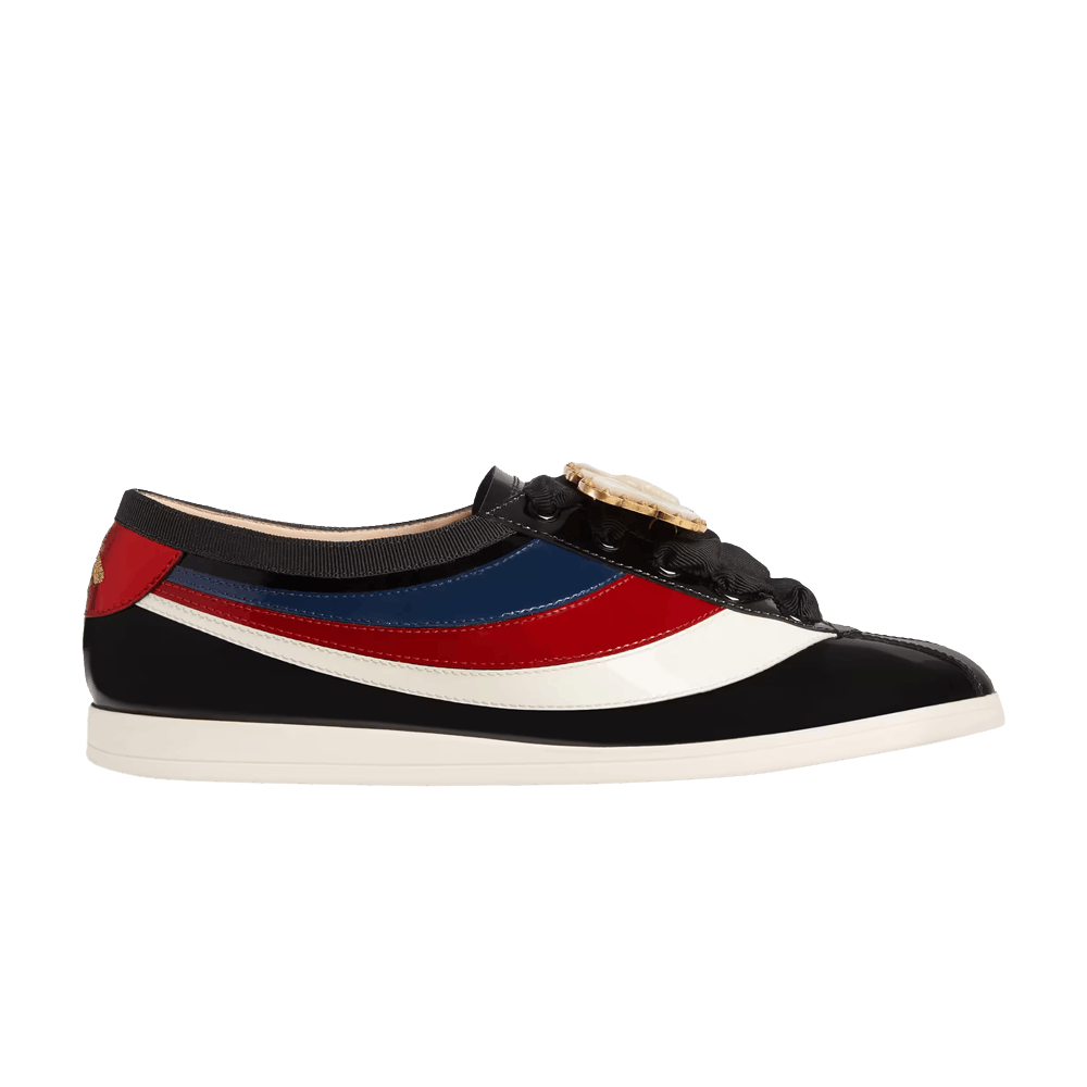 Кроссовки Gucci Wmns Falacer Sneakers 'Black Vernice Crystal'