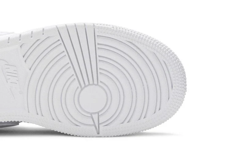 Кроссовки Air Jordan 1 Mid GS 'Triple White Tumbled Leather' 2020