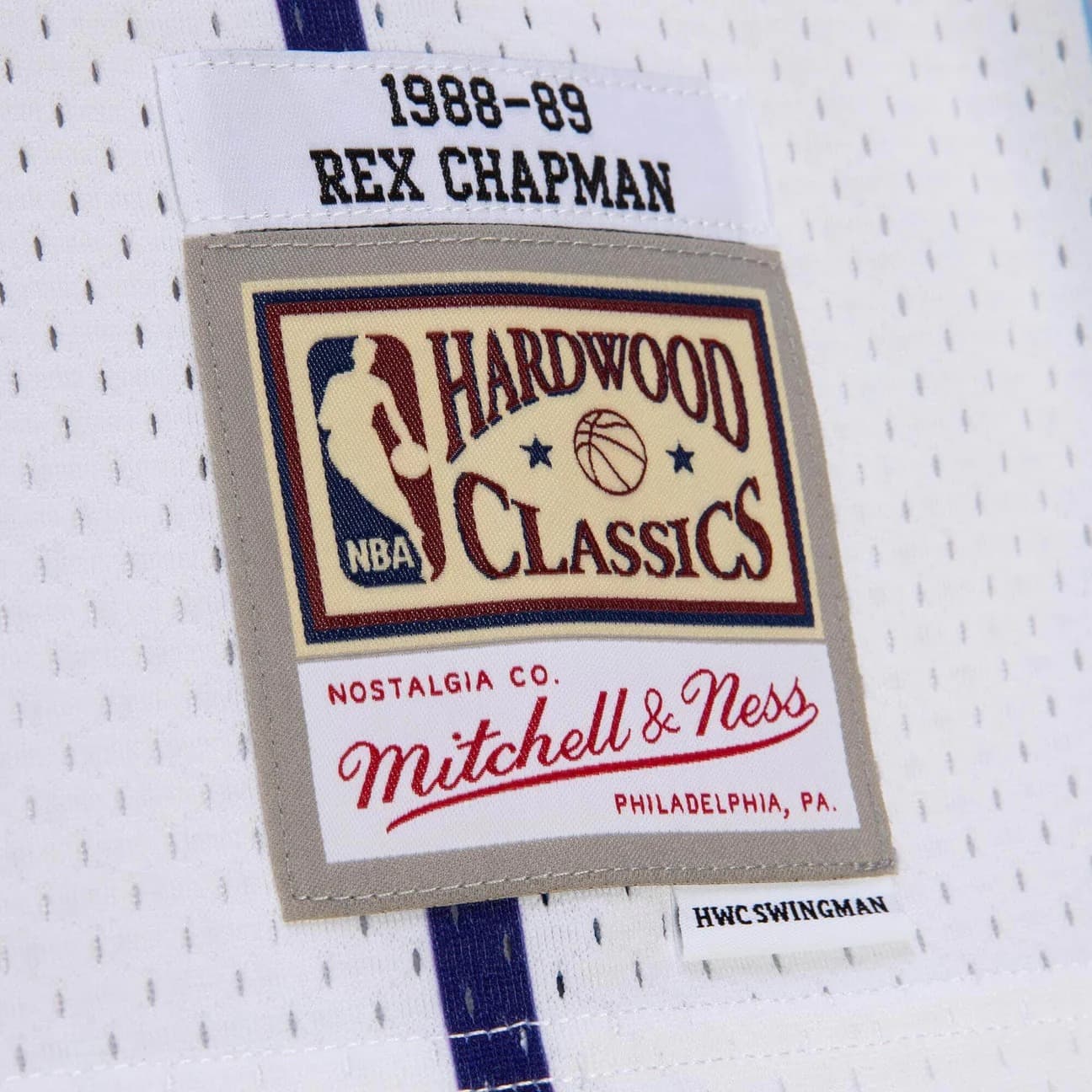 1988-89-Charlotte-Hornets-Rex-Chapman-3-Swingman-Hardwood-Classics-White-Jersey-8