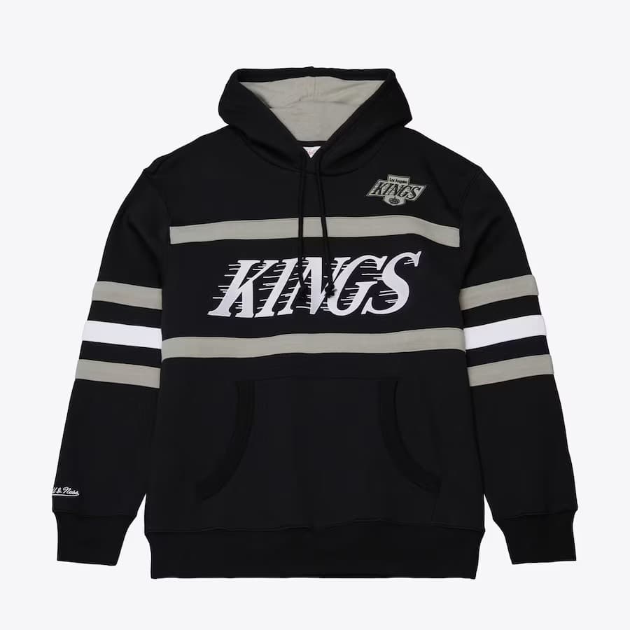 Худи Mitchell & Ness Black Los Angeles Kings Vintage Logo Head Coach Fleece Pullover Hoodie