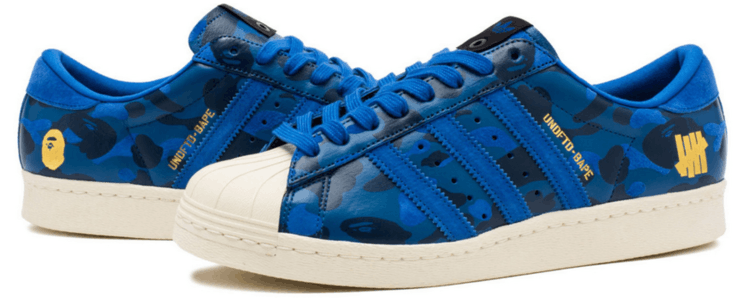 Кроссовки A Bathing Ape x Undeafeated x adidas Superstar 80s 'Blue Camo'