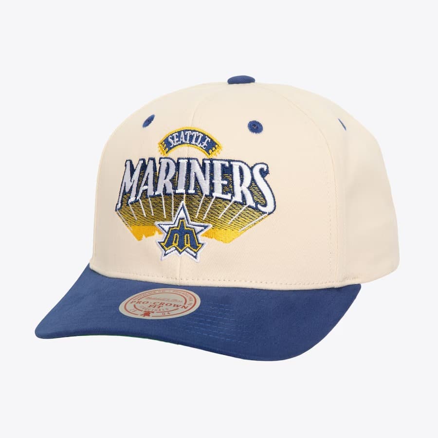 Бейсболка Mitchell & Ness Cream Seattle Mariners Cooperstown Collection Horizon Pro Crown Snapback Hat