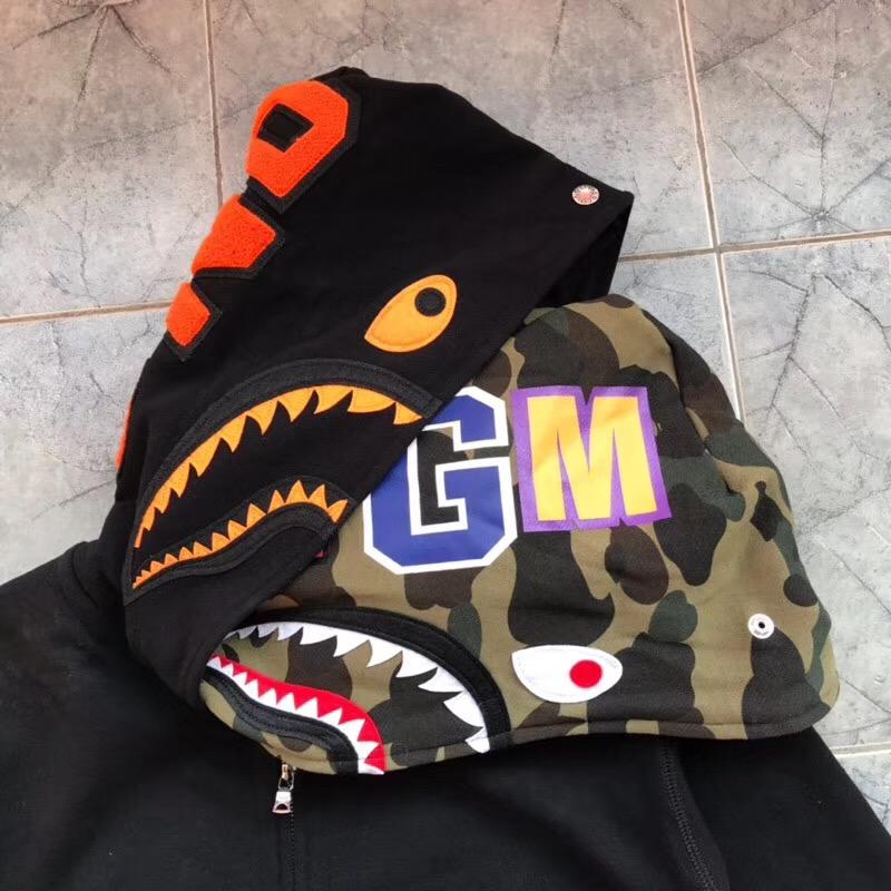 Худи BAPE x Undefeated Double Shark Full Zip Hoodie Black