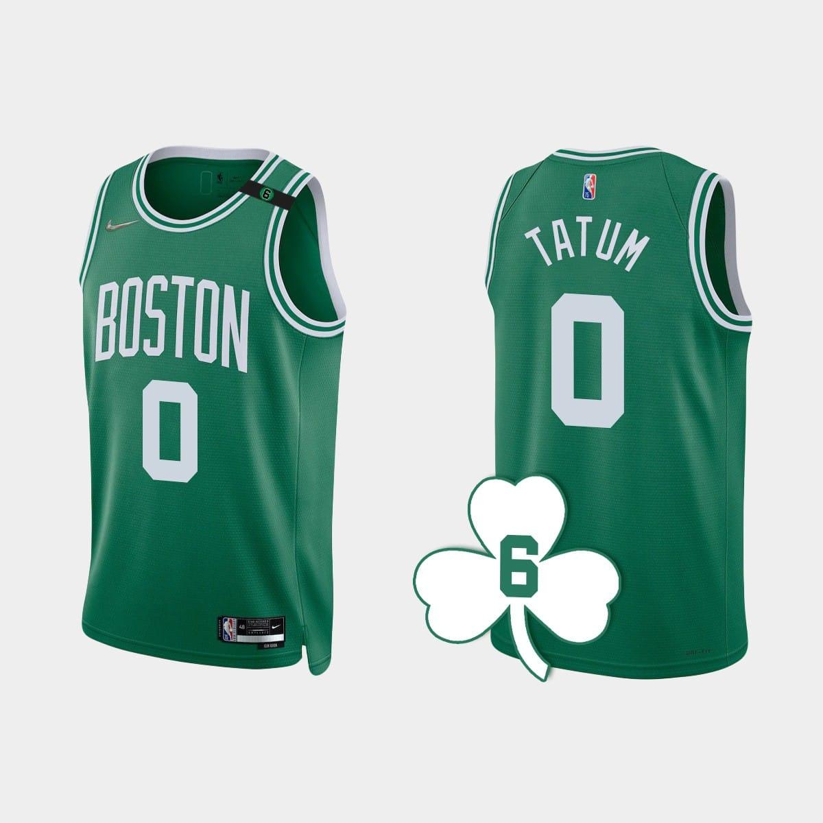 Баскетбольная джерси 2022-23 Boston Celtics #0 Jayson Tatum Kelly Green Retired Number Jersey