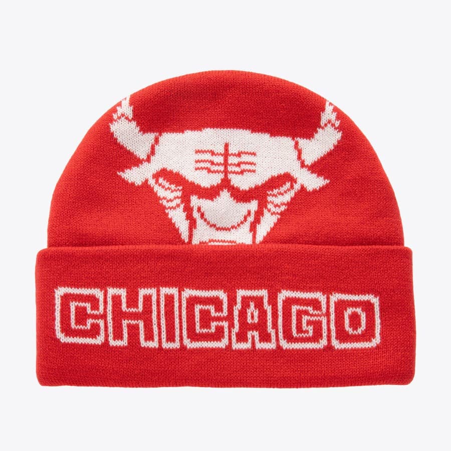 Шапка Mitchell & Ness Red Chicago Bulls Hardwood Classics K.O. Cuffed Knit Hat
