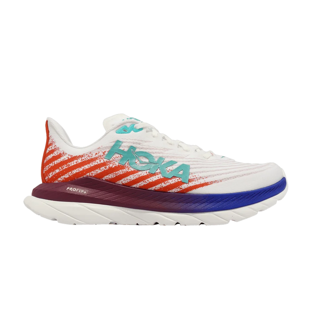 Krossovki-HOKA-Wmns-Mach-5-Wide-White-Fire-Red