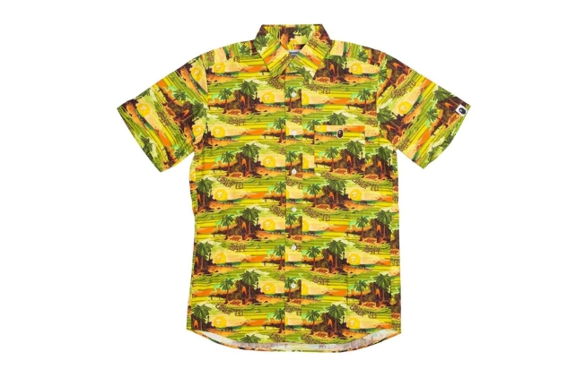 Рубашка BAPE x Undefeated Island Woven Shirt Green