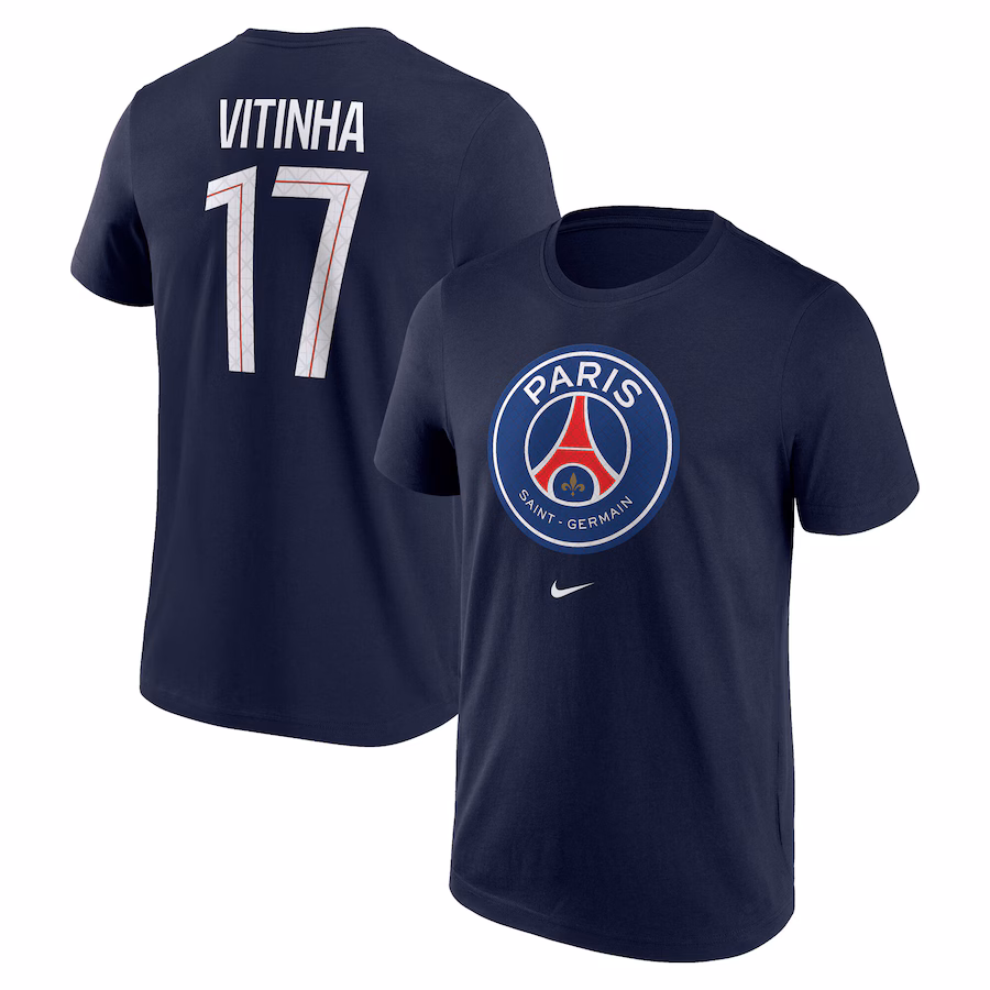 Футбольное джерси PSG Nike Vitinha 17 Graphic T-Shirt - Navy - Mens