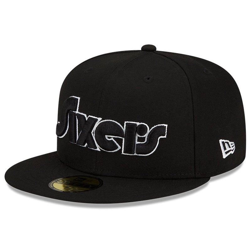 Mens-New-Era-BlackWhite-Philadelphia-76ers-202122-City-Edition-Official-59FIFTY-Fitted-Hat