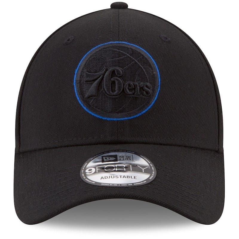 Кепка Men's New Era Black Philadelphia 76ers 9FORTY Adjustable Hat