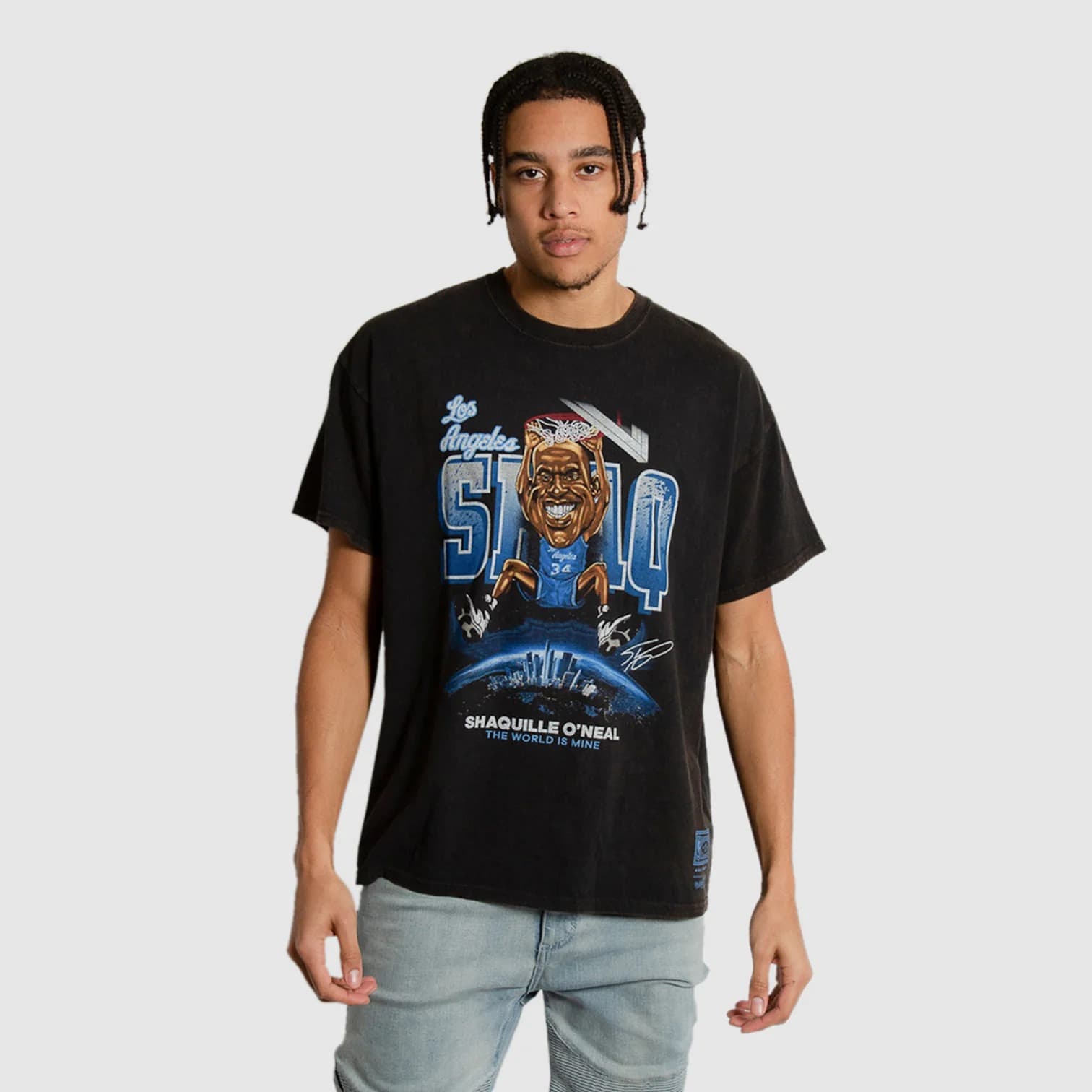 Футболка Mitchell & Ness Shaquille O’Neal Los Angeles Lakers Vintage Caricature NBA T-Shirt