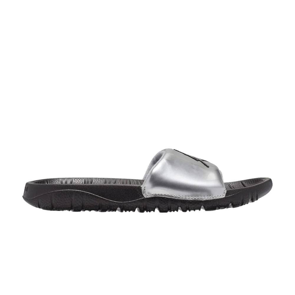 Krossovki-Air-Jordan-Break-Slide-GS-Metallic-Silver-Black