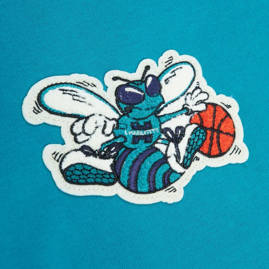 Худи Mitchell & Ness Teal Charlotte Hornets Team Legacy French Terry Pullover Hoodie