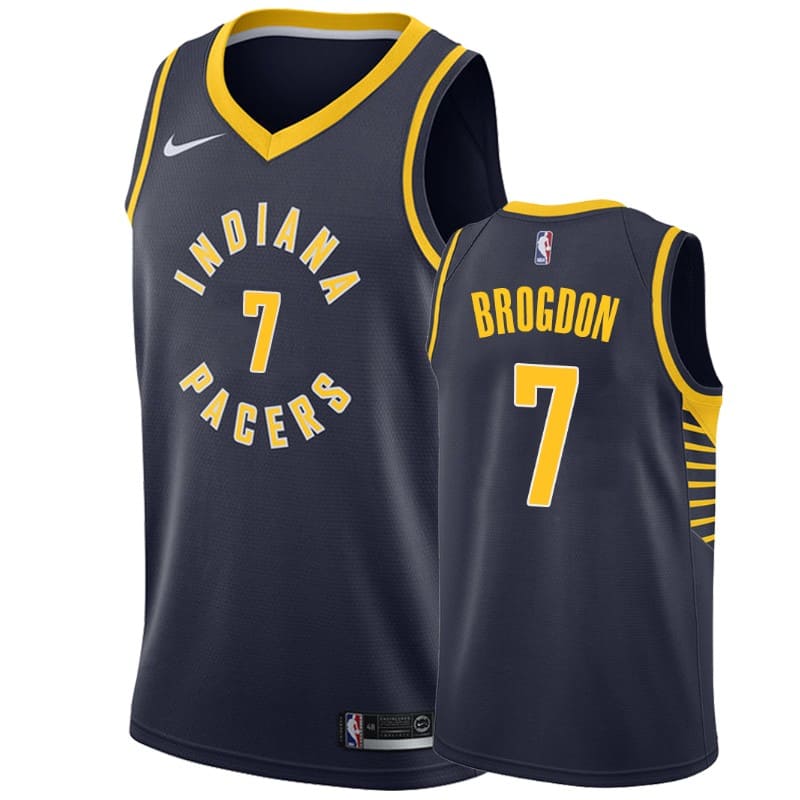 Баскетбольная джерси 2020-21 Indiana Pacers #7 Malcolm Brogdon Icon Edition Navy Swingman Jersey