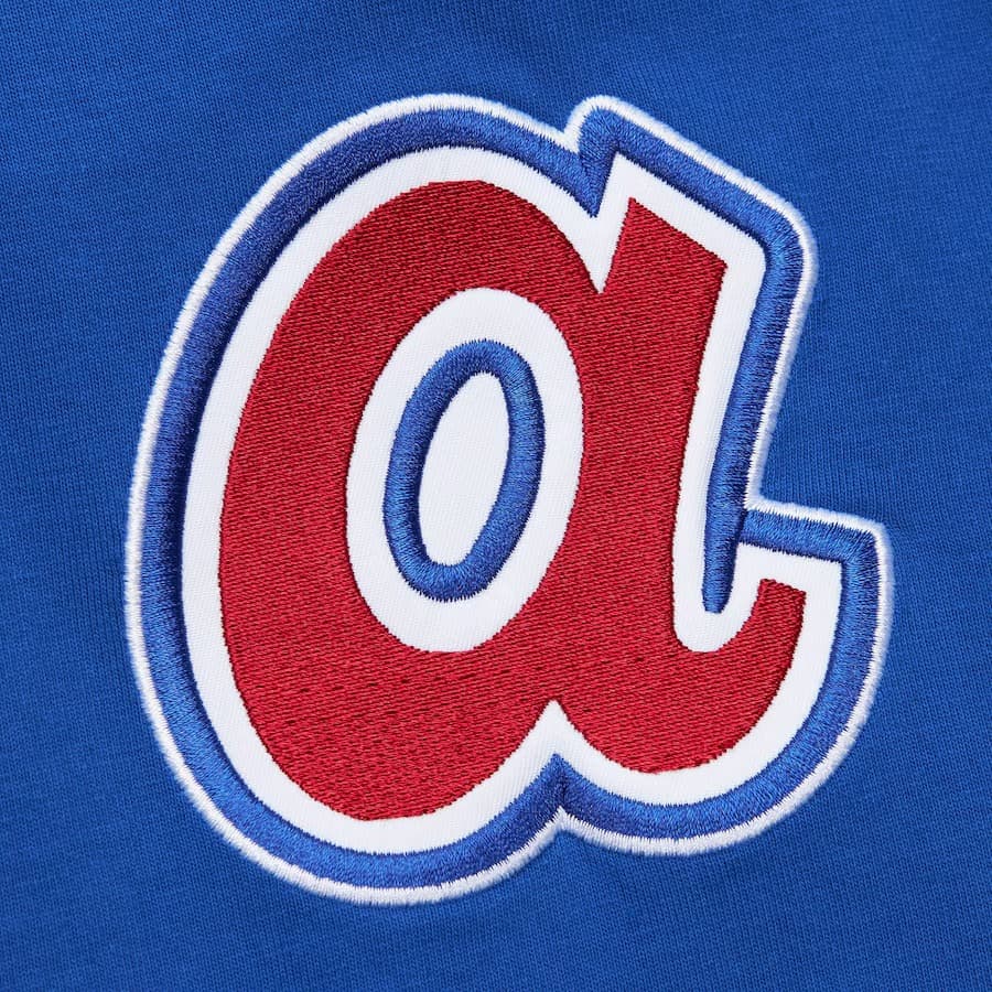 Футболка Mitchell & Ness Royal Atlanta Braves Jacquard Ringer Vintage Logo T-Shirt