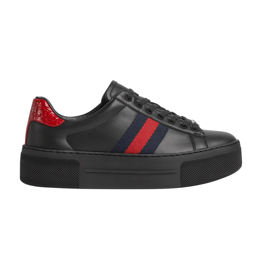 Кроссовки Gucci Wmns Ace Platform 'Black Blue Red'
