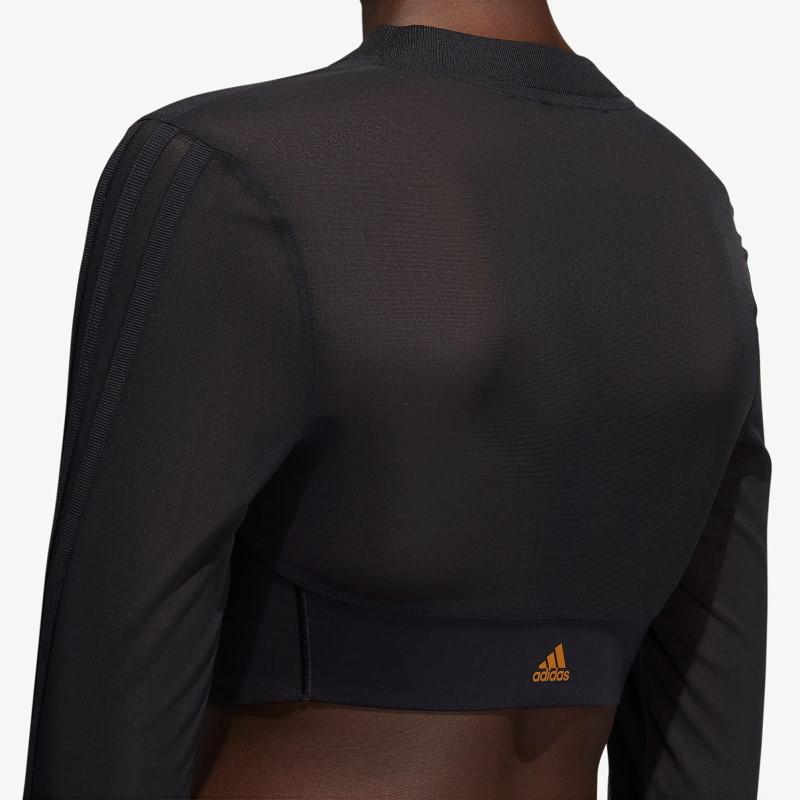 Спортивный топ adidas Ivy Park Long Sleeve Mesh Crop Top Black