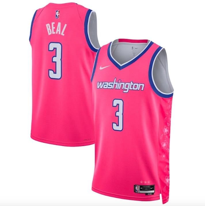 Баскетбольная джерси 2022-23 Washington Wizards #3 Bradley Beal Swingman City Pink Jersey